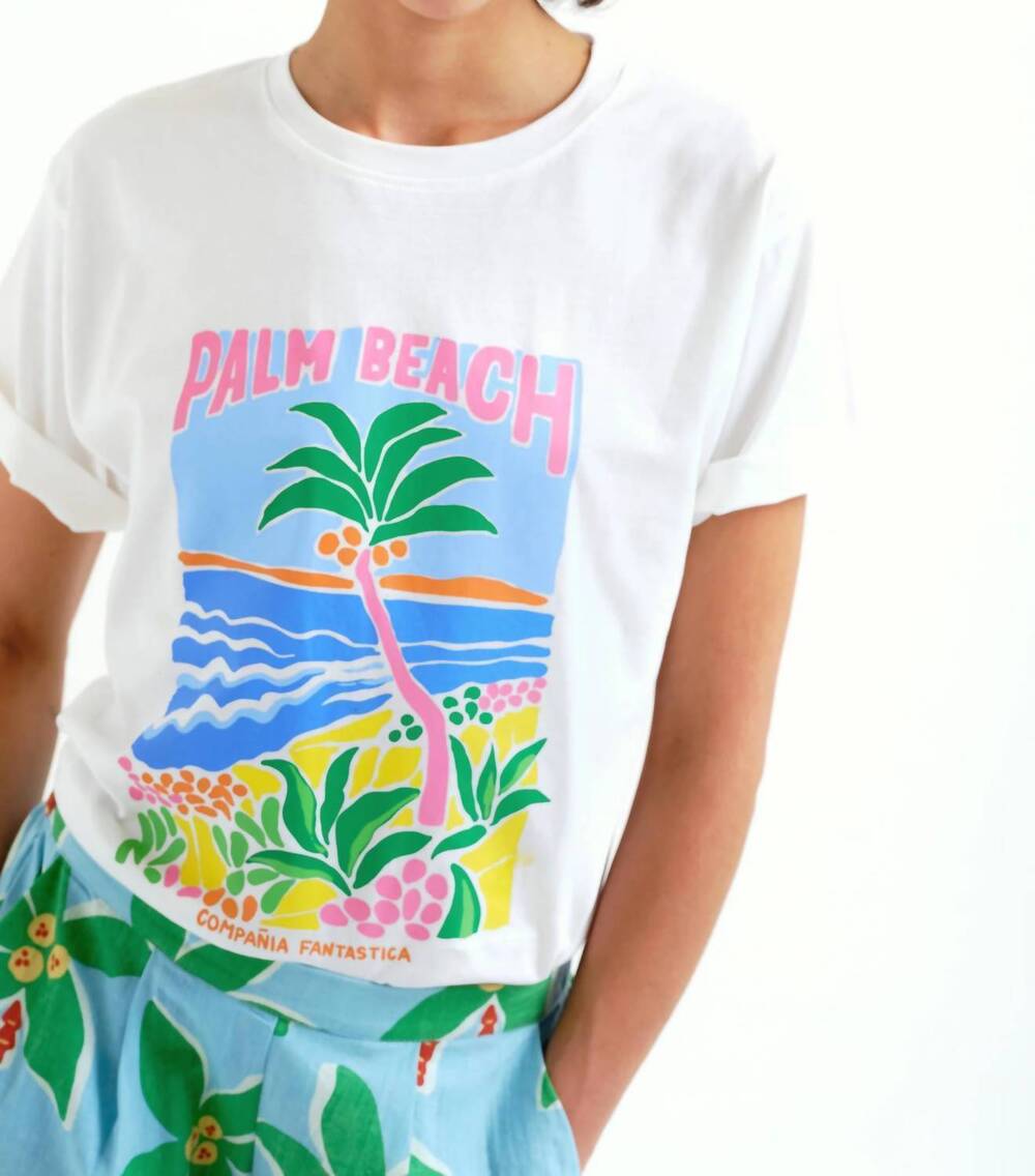 NEW COMPANIA FANTASTICA palm beach tee in white